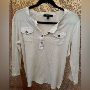 Lauren Ralph Lauren Cream Button-Up Shirt